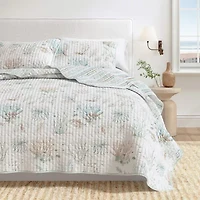 Linery Coastal Printed Cotton Quilt Set Reversible