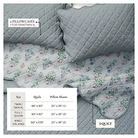 Linery Elevated Floral Cotton Reversible Quilt Set