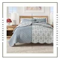 Linery Elevated Floral Cotton Reversible Quilt Set