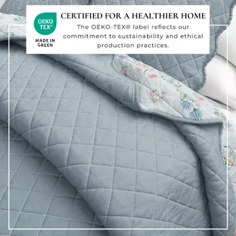 Linery Elevated Floral Cotton Reversible Quilt Set