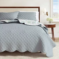 Linery Elevated Floral Cotton Reversible Quilt Set