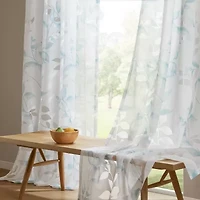 Madison Park Vera Burnout Printed Grommet Top Sheer Set of 2 Curtain Panel