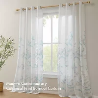 Madison Park Vera Burnout Printed Grommet Top Sheer Set of 2 Curtain Panel