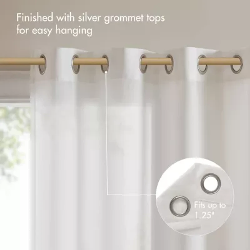 Madison Park Vera Burnout Printed Grommet Top Sheer Set of 2 Curtain Panel