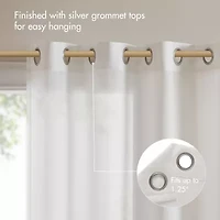 Madison Park Vera Burnout Printed Grommet Top Sheer Set of 2 Curtain Panel