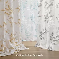 Madison Park Vera Burnout Printed Grommet Top Sheer Set of 2 Curtain Panel