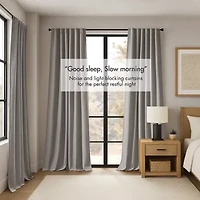 Madison Park Karien Sound Blocking Rod Pocket Back Tab 100% Blackout Set of 2 Curtain Panel
