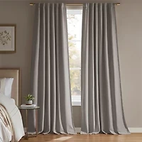 Madison Park Karien Sound Blocking Rod Pocket Back Tab 100% Blackout Set of 2 Curtain Panel