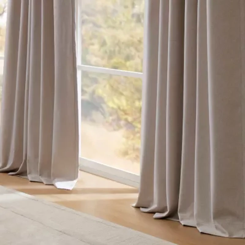 Madison Park Karien Sound Blocking Rod Pocket Back Tab 100% Blackout Set of 2 Curtain Panel