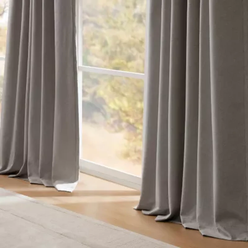 Madison Park Karien Sound Blocking Rod Pocket Back Tab 100% Blackout Set of 2 Curtain Panel