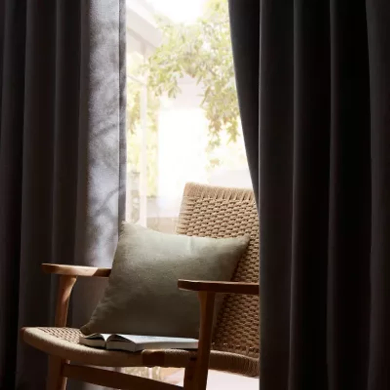 Madison Park Karien Sound Blocking Rod Pocket Back Tab 100% Blackout Set of 2 Curtain Panel