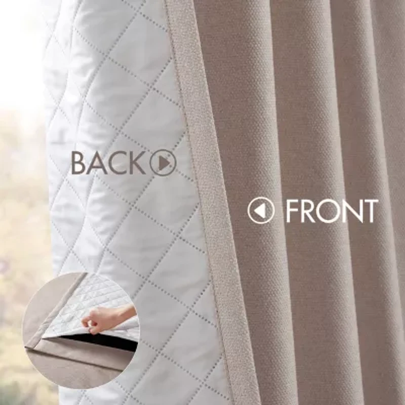 Madison Park Karien Sound Blocking Rod Pocket Back Tab 100% Blackout Set of 2 Curtain Panel