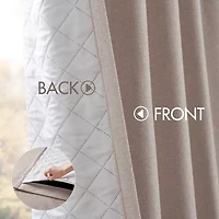 Madison Park Karien Sound Blocking Rod Pocket Back Tab 100% Blackout Set of 2 Curtain Panel