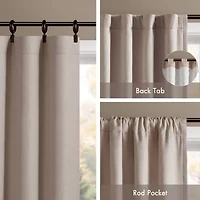 Madison Park Karien Sound Blocking Rod Pocket Back Tab 100% Blackout Set of 2 Curtain Panel