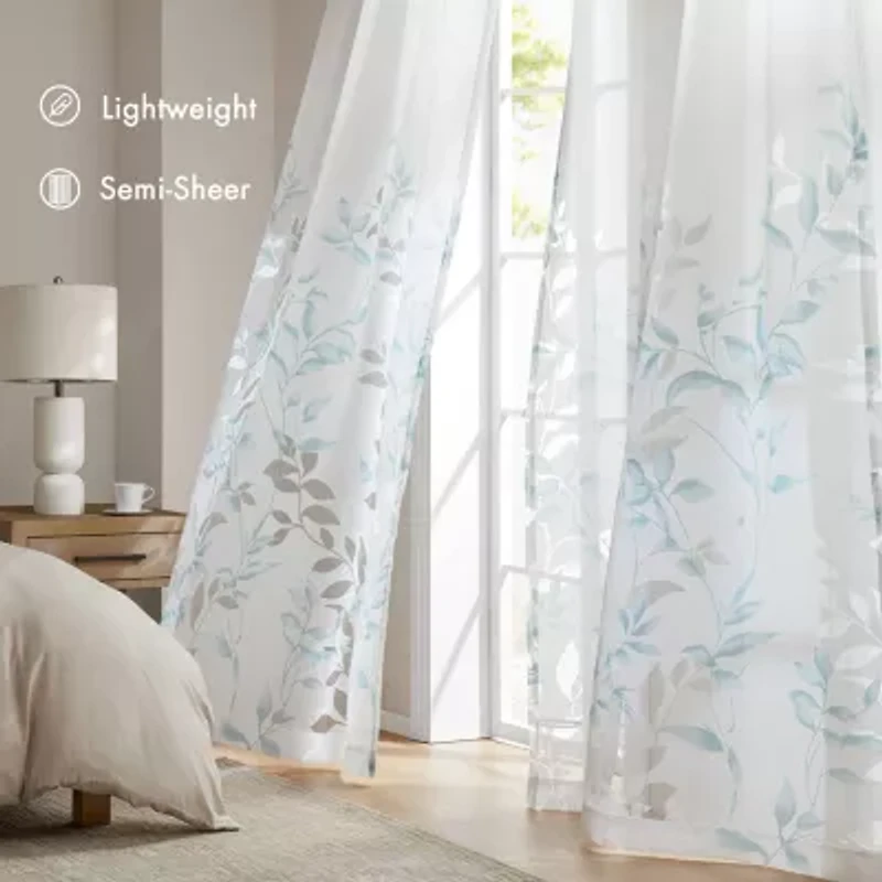 Madison Park Vera Grommet Top Sheer Single Curtain Panel