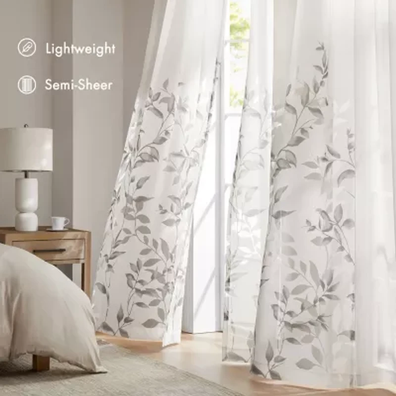 Madison Park Vera Grommet Top Sheer Single Curtain Panel