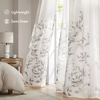 Madison Park Vera Grommet Top Sheer Single Curtain Panel