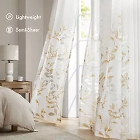 Madison Park Vera Grommet Top Sheer Single Curtain Panel