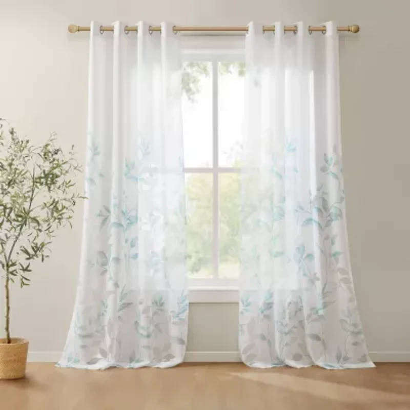 Madison Park Vera Grommet Top Sheer Single Curtain Panel