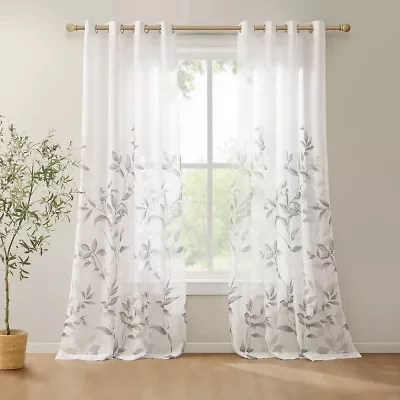 Madison Park Vera Grommet Top Sheer Single Curtain Panel