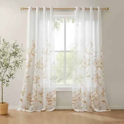 Madison Park Vera Grommet Top Sheer Single Curtain Panel