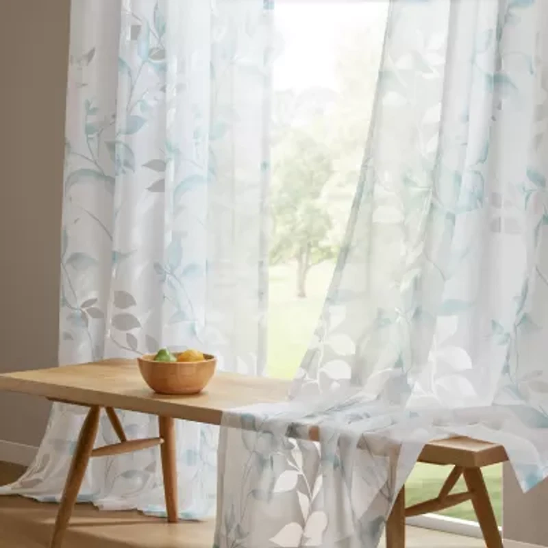 Madison Park Vera Grommet Top Sheer Single Curtain Panel