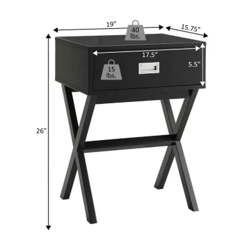 Designs2go Living Room Collection Storage 1-Drawer End Table