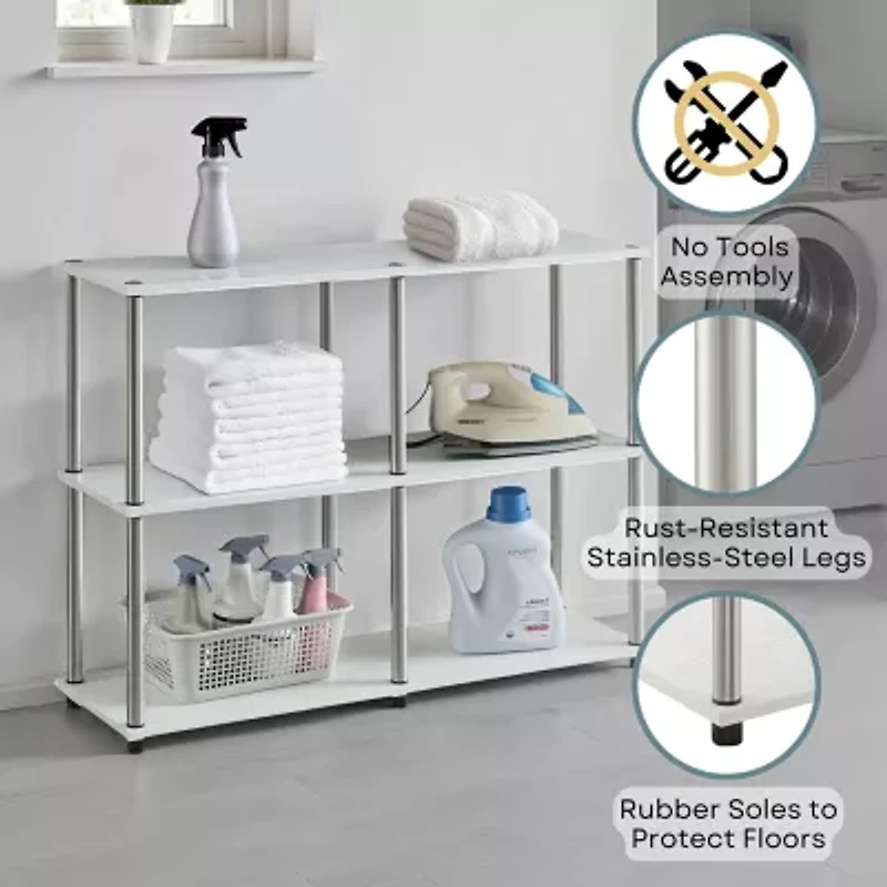 Designs2Go No Tools Console Table with Shelves