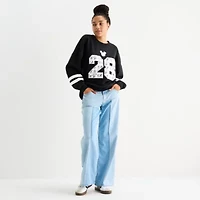 Womens Juniors Crew Neck Long Sleeve Mickey and Friends Sweatshirt