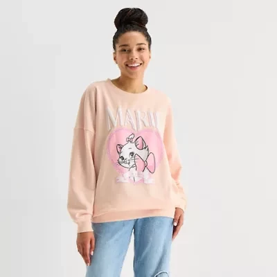 Aristocats Sweatshirt Womens Juniors Crew Neck Long Sleeve