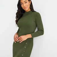 52seven Womens Long Sleeve Midi Sweater Dress