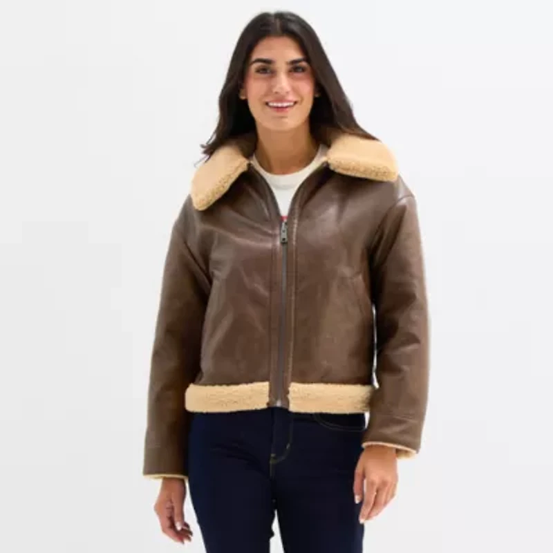 Levi's® Womens Faux Leather Reversible Midweight Jacket