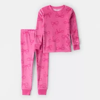 Carter's DreamPlush Velour-Velboa Toddler Girls Round Neck Long Sleeve 2-pc. Pajama Sets