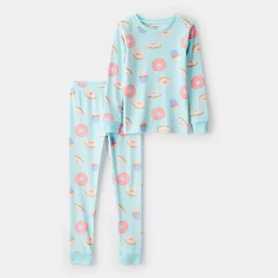 Carter's Velboa Little & Big Kid Girls Round Neck Long Sleeve 2-pc. Pajama Sets