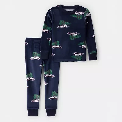 Carter's Family Matching Christmas Haul Toddler Boys Round Neck Long Sleeve 2-pc. Pajama Sets