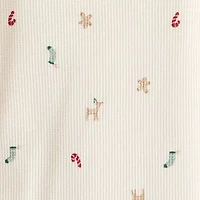 Carter's Family Matching Holiday Little & Big Kid Unisex Rib Round Neck Long Sleeve 2-pc. Pajama Sets