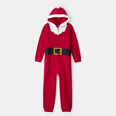 Carter's Santa Little & Big Kid Unisex Hooded Long Sleeve Fleece Jumpsuit