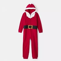 Carter's Santa Little & Big Kid Unisex Hooded Long Sleeve Fleece Jumpsuit