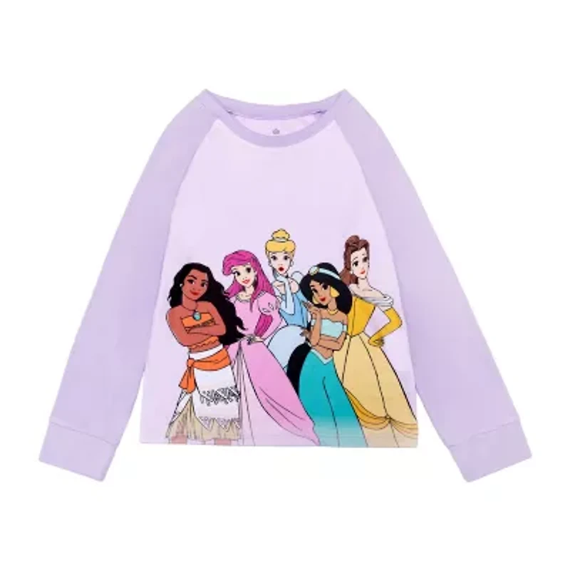 Disney Collection Little & Big Kid Girls Princess Crew Neck Long Sleeve 2-pc. Pajama Sets