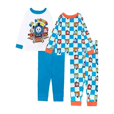 Toddler Boys Thomas and Friends Crew Neck Long Sleeve 4-pc. Pajama Sets