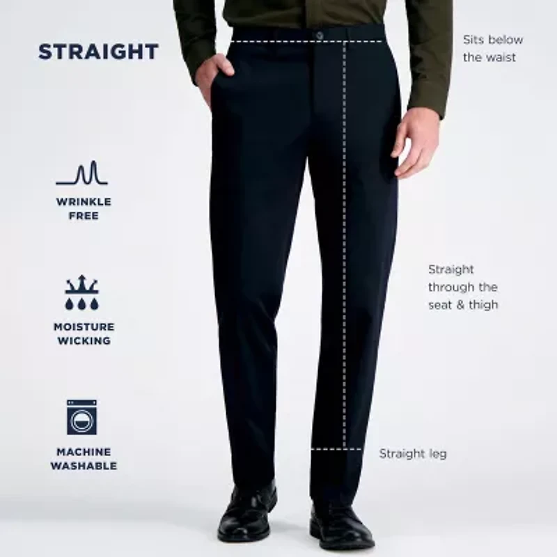 Haggar Mens Straight Fit Flat Front Pant