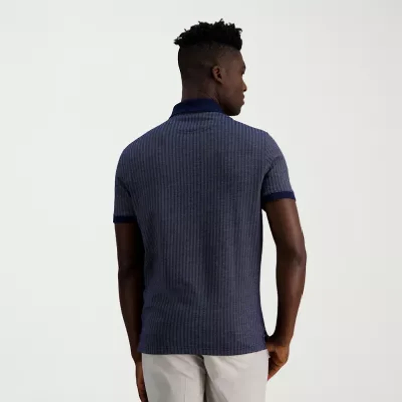 Haggar Premium Comfort Houndstooth Mens Regular Fit Short Sleeve Polo Shirt
