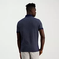 Haggar Premium Comfort Houndstooth Mens Regular Fit Short Sleeve Polo Shirt
