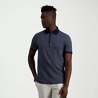 Haggar Premium Comfort Houndstooth Mens Regular Fit Short Sleeve Polo Shirt