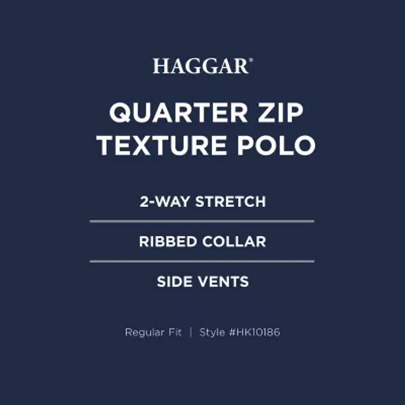 Haggar Premium Comfort Houndstooth Mens Regular Fit Short Sleeve Polo Shirt
