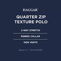 Haggar Premium Comfort Houndstooth Mens Regular Fit Short Sleeve Polo Shirt
