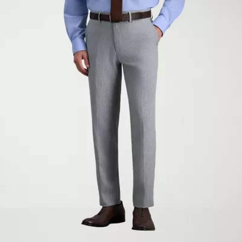 Haggar Premium Comfort Melange Broken Twill Mens Slim Fit Flat Front Pant