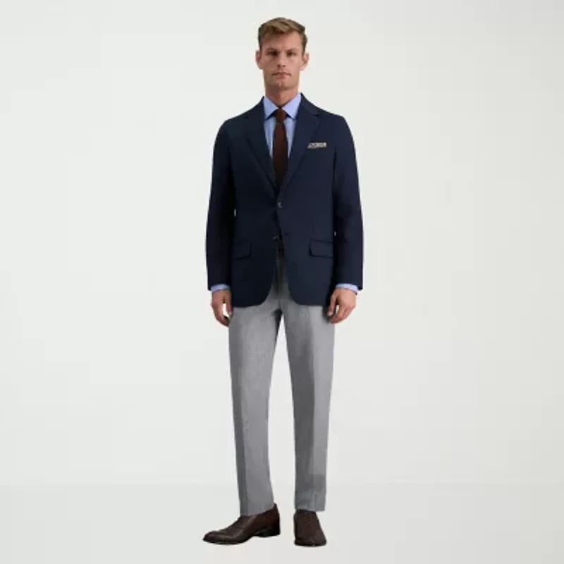 Haggar Premium Comfort Melange Broken Twill Mens Slim Fit Flat Front Pant