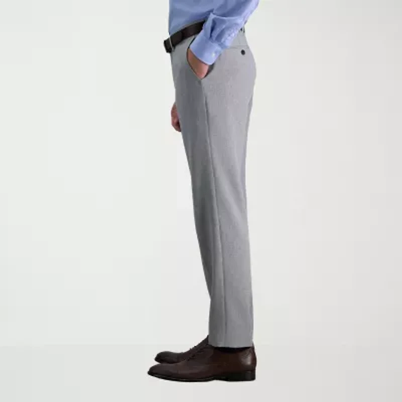 Haggar Premium Comfort Melange Broken Twill Mens Slim Fit Flat Front Pant