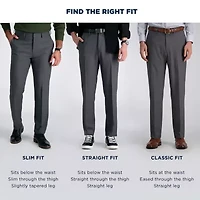Haggar Premium Comfort Melange Broken Twill Mens Slim Fit Flat Front Pant